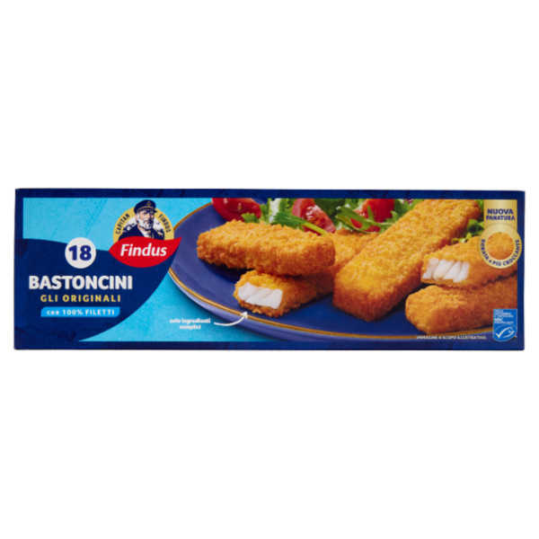 Capitan Findus 18 Bastoncini con 100% Filetti di Merluzzo 450 g