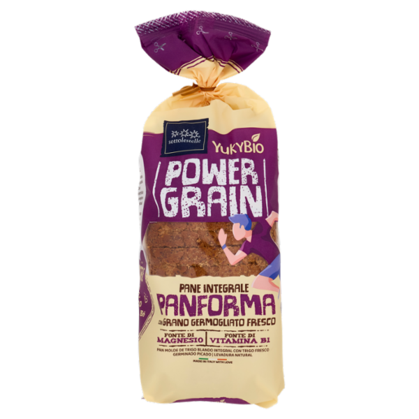 YukyBio Power Grain Pane Integrale Panforma con Grano Germogliato Fresco 500 g