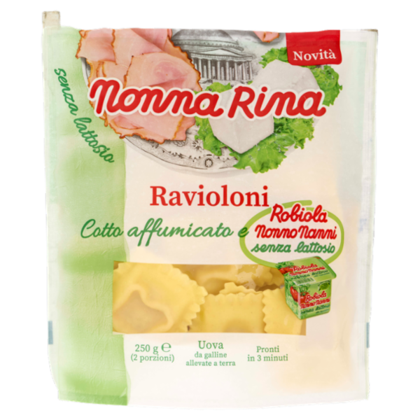 Nonna Rina Ravioloni Cotto affumicato e Robiola senza lattosio 250 g