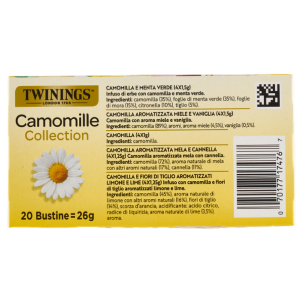 Twinings Camomilla Collection Confezione assortita con 5 diverse camomille 20 filtri 26 g