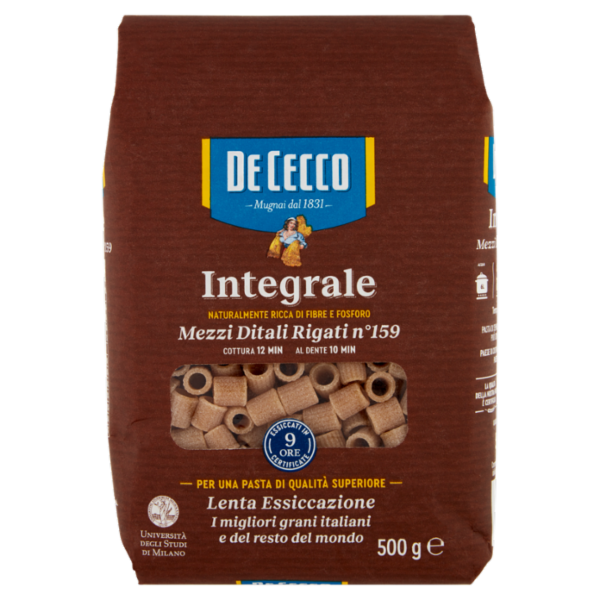De Cecco Integrale Mezzi Ditali Rigati n° 159 500 g