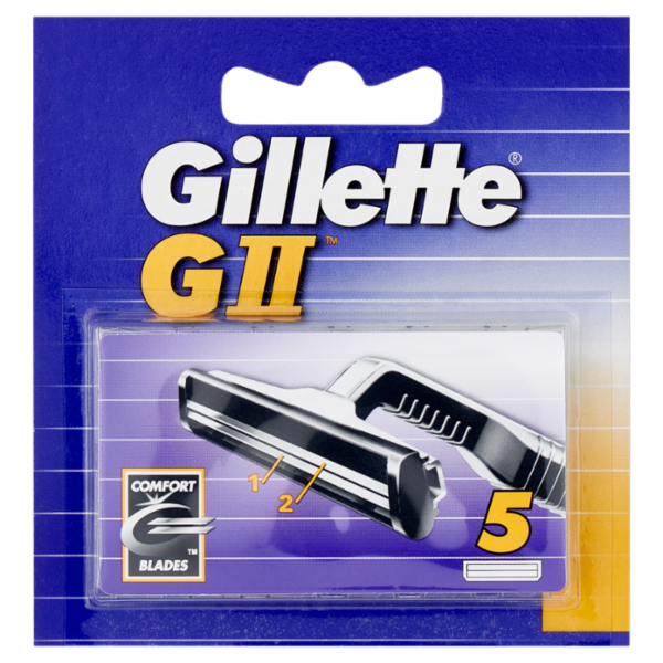 Gillette Lamette di Ricambio per Rasoio da Uomo GII, 5 Ricariche