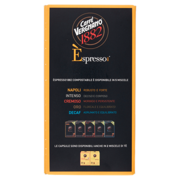 Caffè Vergnano 1882 Èspresso1882 Napoli Compostabile** Capsule Compatibili Nespresso* 10 x 5 g