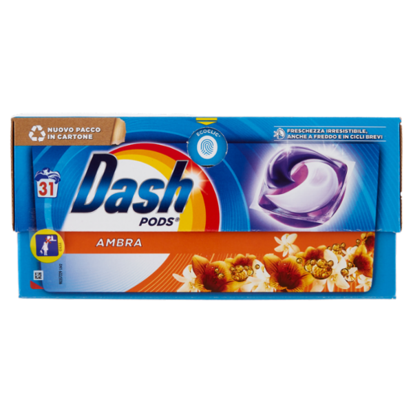 Dash Pods Detersivo Lavatrice In Capsule, Ambra, 31 Lavaggi 623,1 g