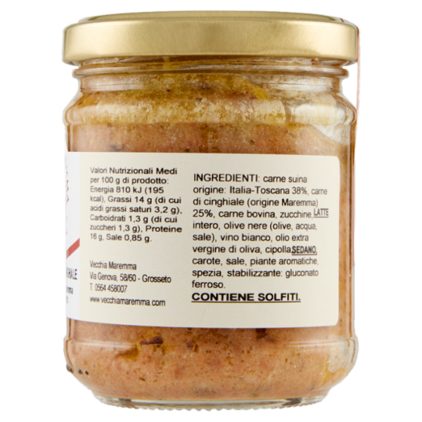 Vecchia Maremma Ragù con Carne di Cinghiale senza pomodoro 180 g