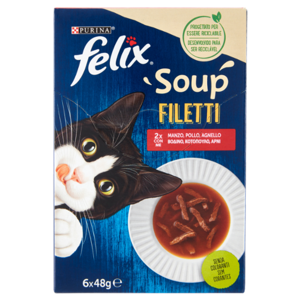 FELIX Soup Filetti (Manzo, Pollo, Agnello) 6 x 48 g