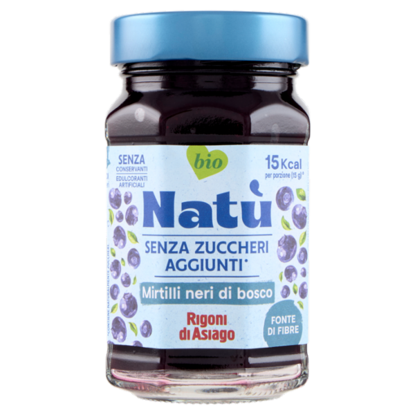 Rigoni di Asiago Natù Senza Zuccheri Aggiunti° Mirtilli neri di bosco bio 240 g
