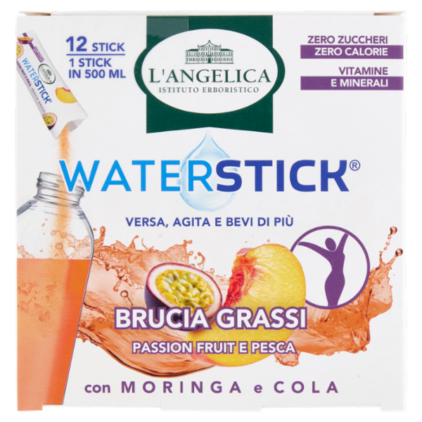 L'Angelica Waterstick Brucia Grassi Passion Fruit e Pesca 12 x 2 g