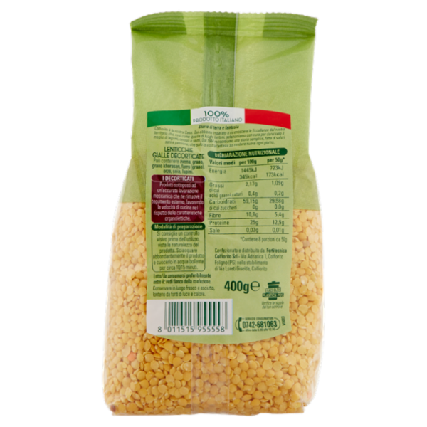 Colfiorito Lenticchie Gialle Decorticate 400 g
