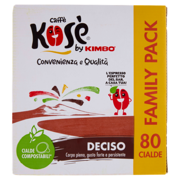 caffè Kosè Deciso Cialde Compostabili* 80 x 7,3 g