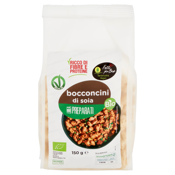 Terranostra Vegan Linea Preparati bocconcini di soia Bio 150 g