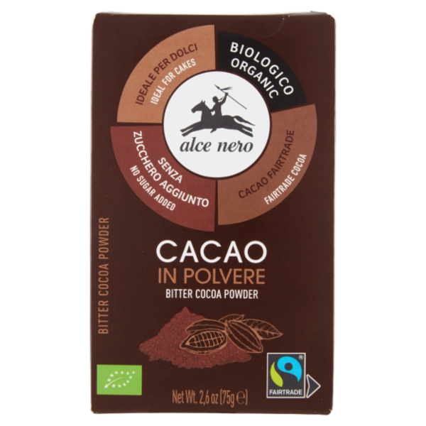alce nero Cacao in Polvere 75 g