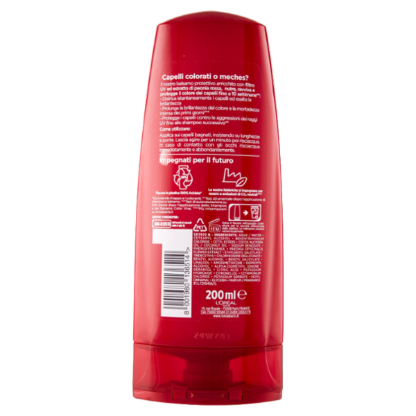 L'Oréal Paris Balsamo Elvive Color Vive, Per Capelli Colorati, 200 ml