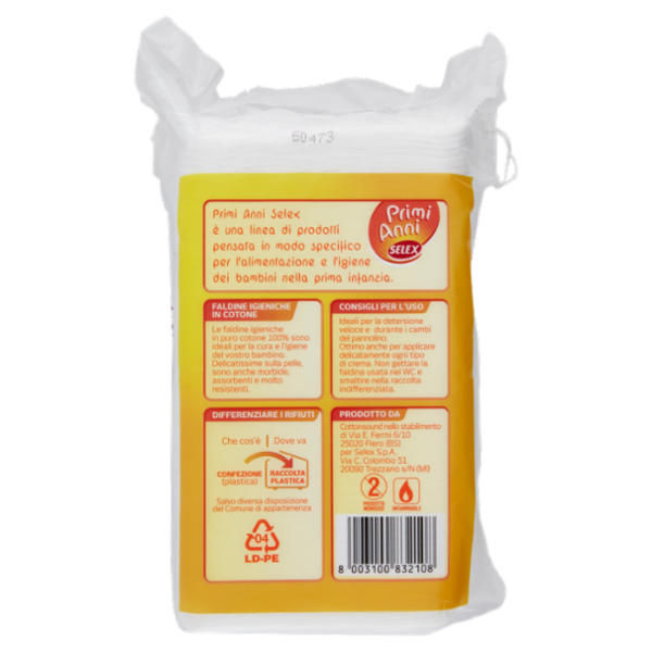 Selex Primi Anni Faldine Igieniche in Puro Cotone 60 pezzi