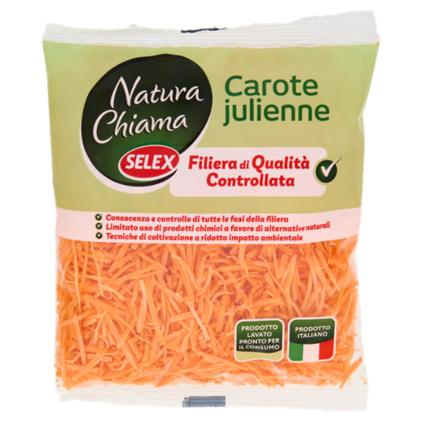 Selex Natura Chiama Carote Julienne Lavate e Pronte per il Consumo 200 g