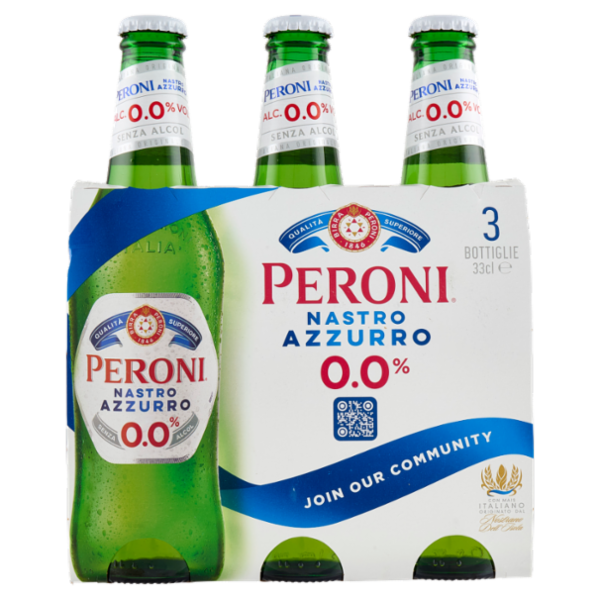 Peroni Nastro Azzurro 0.0% Birra 3 x 33 cl