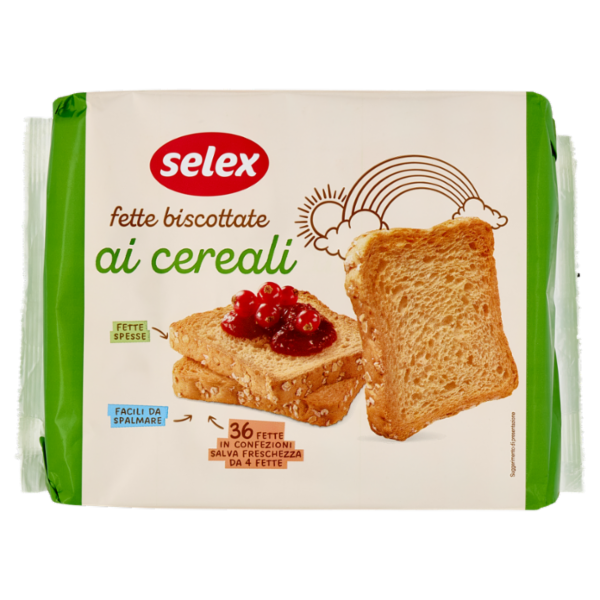 Selex Fette Biscottate ai Cereali in Confezioni Salvafreschezza 9x4 fette 320 g