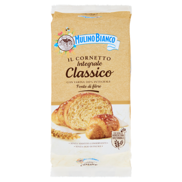 Mulino Bianco Cornetti Integrali Merenda con 100% Farina Integrale 6 pezzi 240g