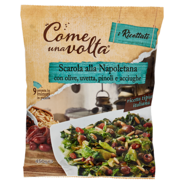 Come una volta i Ricettati Scarola alla Napoletana con olive, uvetta, pinoli e acciughe 450 g
