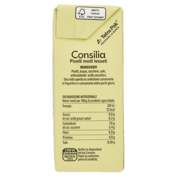 Consilia Piselli Medi Lessati 380 g