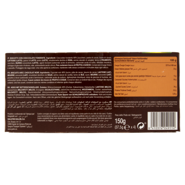 Gullón Choco Tablet Cioccolato Fondente 4 x 37,5 g