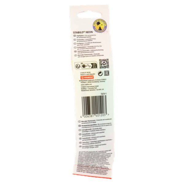 STABILO Neon evidenziatore giallo/rosa/verde - retina da 3 pz.