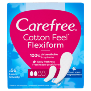 Carefree Cotton Feel* Flexiform Fragranza Fresca Salvaslip 56 Pz