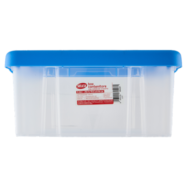 Selex Contenitore con Coperchio a Scatto Azzurro 5 L