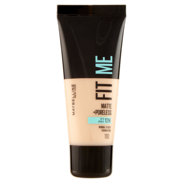Maybelline New York Fondotinta Fit Me Matte&Poreless, Finish Opacizzante, 110 Porcelain 30 ml