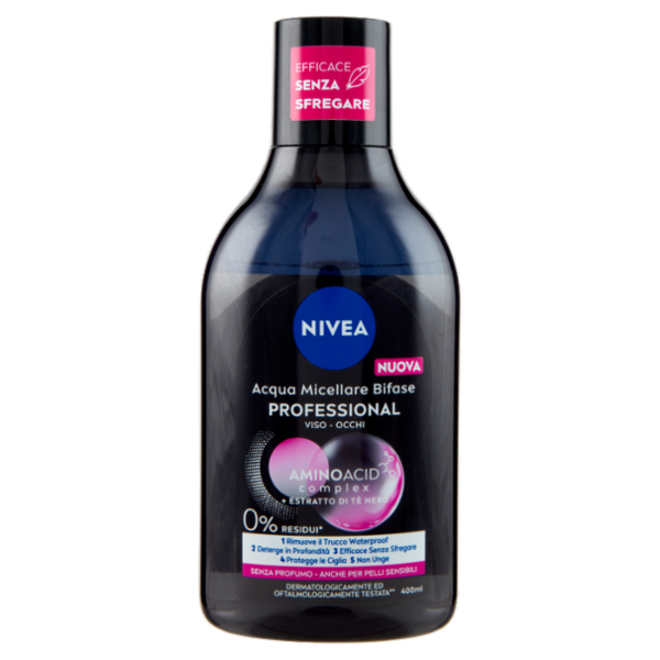 Nivea Acqua Micellare Bifase Professional anche per Pelli Sensibili 400 ml