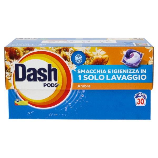 Dash Pods Detersivo Lavatrice In Capsule, Ambra, 30 Lavaggi 573 g