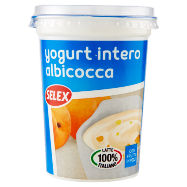 Selex Yogurt Intero Albicocca con Frutta in Pezzi 500 g