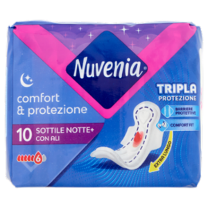 Nuvenia Comfort & Protezione Sottile Notte+ Con Ali 10 Pz
