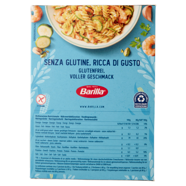Barilla Pasta Fusilli Senza Glutine 400 g