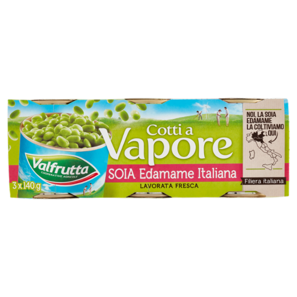 Valfrutta Cotti a Vapore Soia Edamame Italiana 3 x 140 g