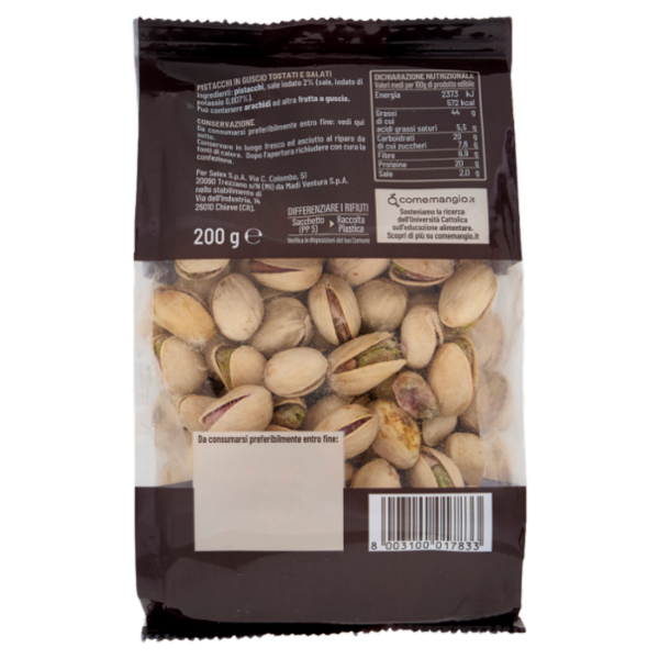 Selex Saper di Sapori Frutta Secca Pistacchi Tostati e Salati 200 g