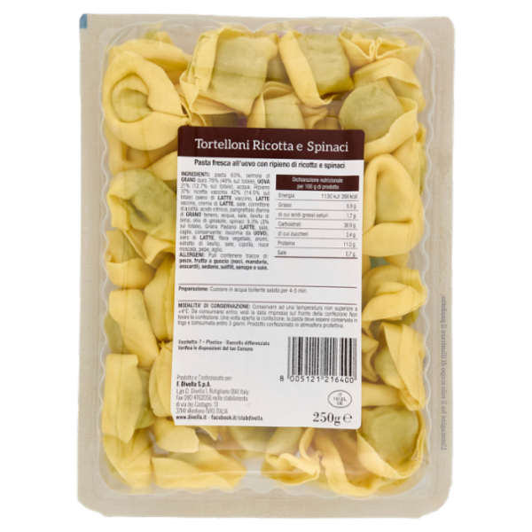 Divella Tortelloni ricotta e spinaci 250 g