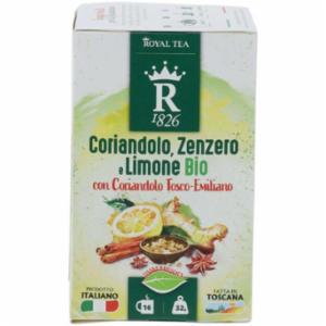 Royal Tea Tisana Coriandolo/Zenzero/Limone Bio 16 Pezzi 32g
