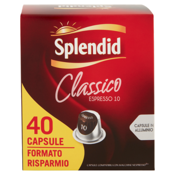 Splendid Classico Espresso 10 40 Capsule Compatibili con Macchine Nespresso* 208 g