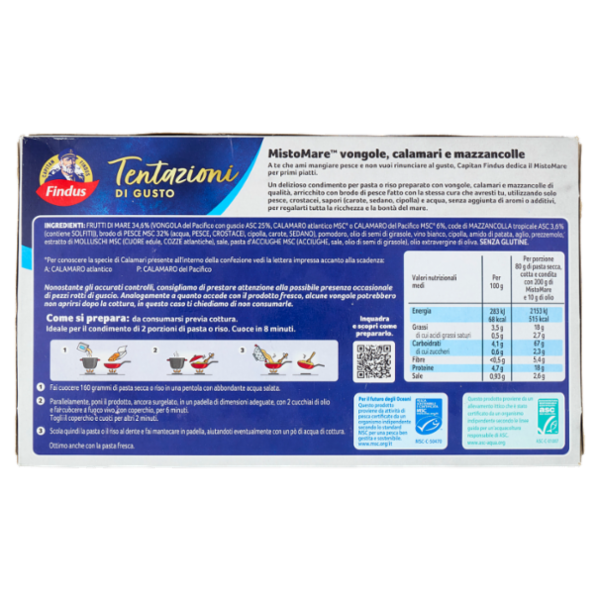 Capitan Findus Tentazioni di Gusto Misto Mare vongole, calamari e mazzancolle 400 g