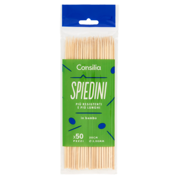 Consilia Stecconi per Spiedini in Bamboo 20 Cm 50 pezzi
