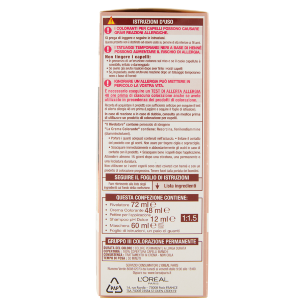 L'Oreal Paris Colorazione permanente senza ammoniaca, Riflesso Universale, Castano Chiaro 5U