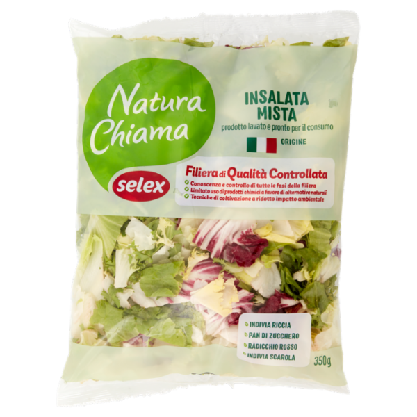 Selex Natura Chiama Insalata Mista Lavata e Pronta per il Consumo 350 g