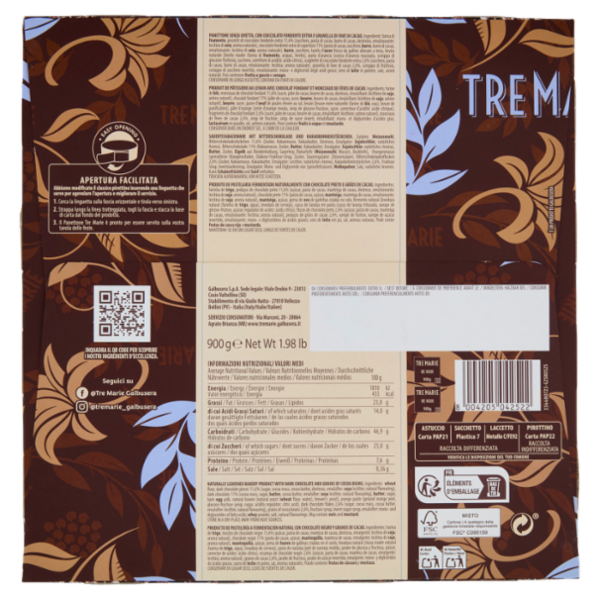 Tre Marie Panettone Re Noir 900 g