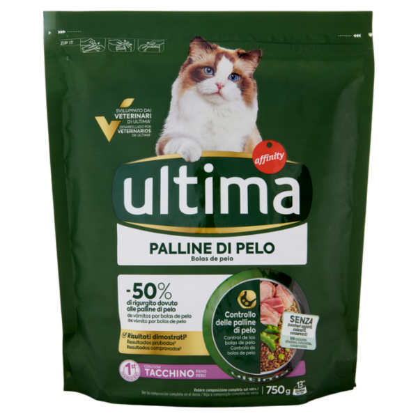 ultima Cat Palline di Pelo con Tacchino 750 g