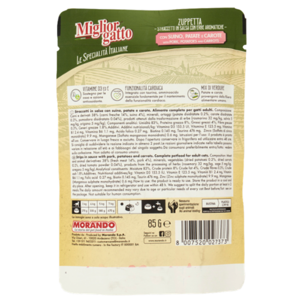 Migliorgatto Le Specialità Italiane Zuppetta con Suino, Patate e Carote 85 G