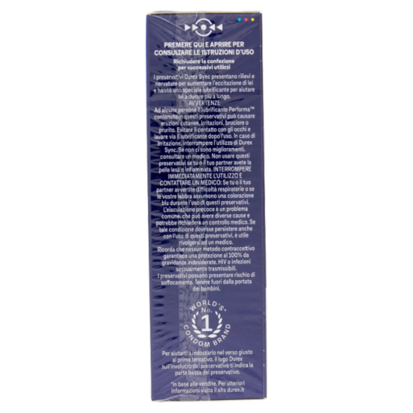 Durex Preservativi Sync Ritardanti per lui e stimolanti per lei, 10 Profilattici
