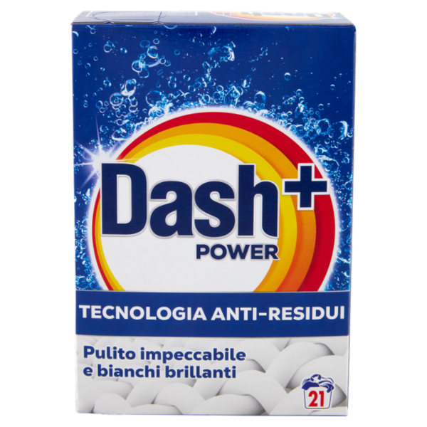 Dash Power Detersivo Lavatrice in Polvere, Tecnologia Anti-Residui, 21 Lavaggi 1050 g