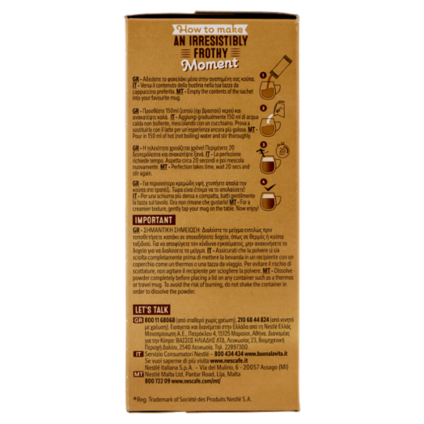 NESCAFÉ Cappuccino Solubile 10 Bustine 140g