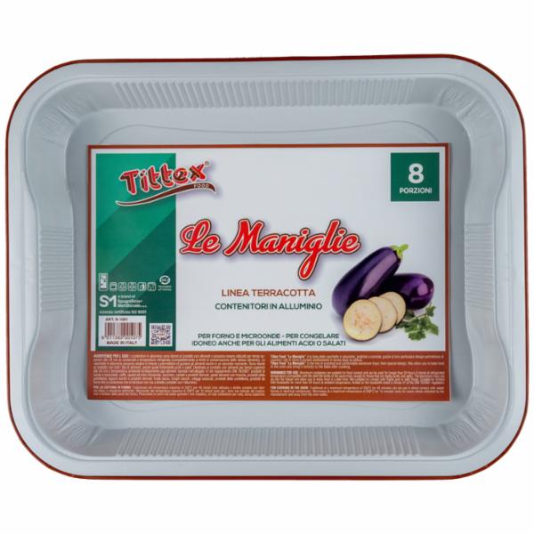 Tittex Food Le Maniglie Linea Terracotta Contenitori In Alluminio 8 Porzioni 1 Pezzo